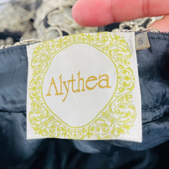 ALYTHEA Black with Gold Embroidery Small Skirt - Picture 8 of 12